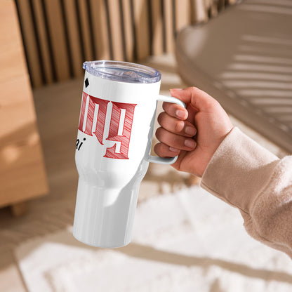 Travel mug with a handle